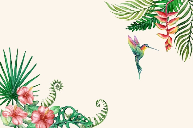 Free vector watercolor colorful tropical background