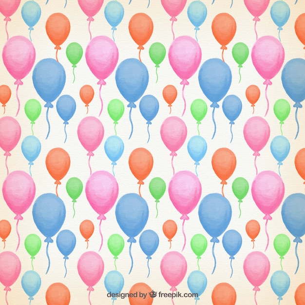 Watercolor colour balloons pattern
