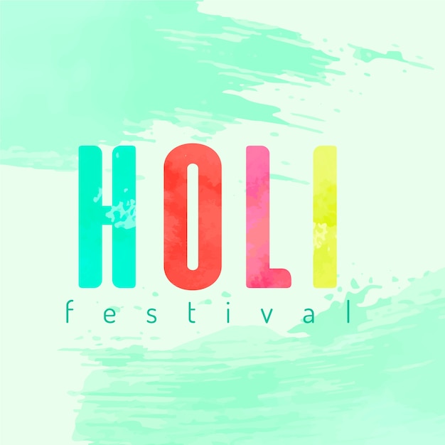 Free vector watercolor concept with holi festival theme