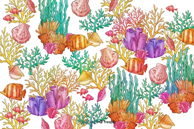 Free vector watercolor coral background