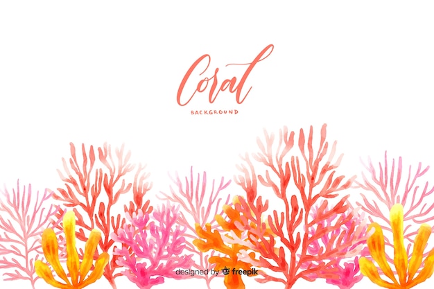 Free vector watercolor coral background