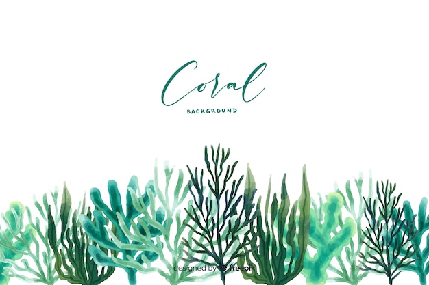 Watercolor coral background