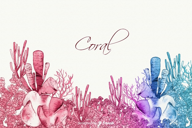 Free vector watercolor coral background