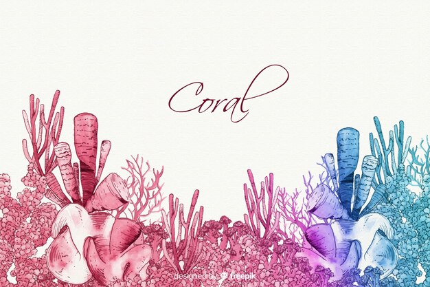 Watercolor coral background