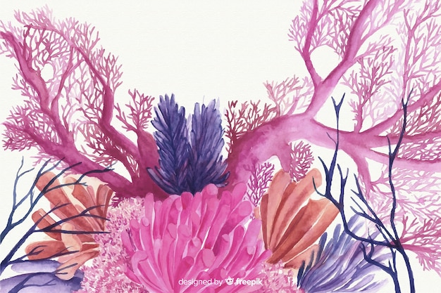 Watercolor coral background