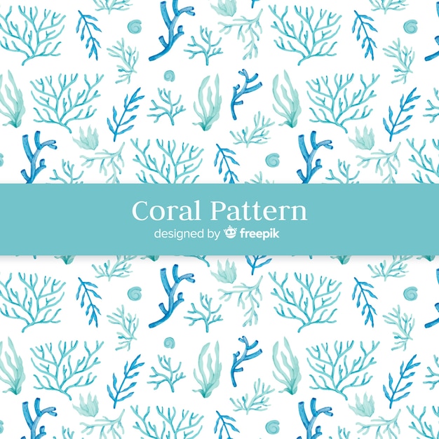 Free vector watercolor coral pattern