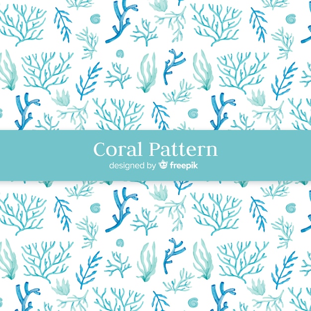 Watercolor coral pattern