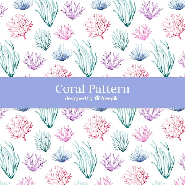 Watercolor coral pattern