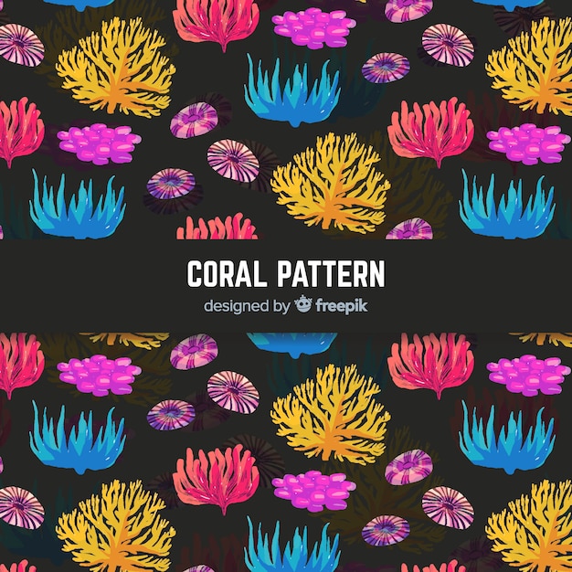 Free vector watercolor coral pattern