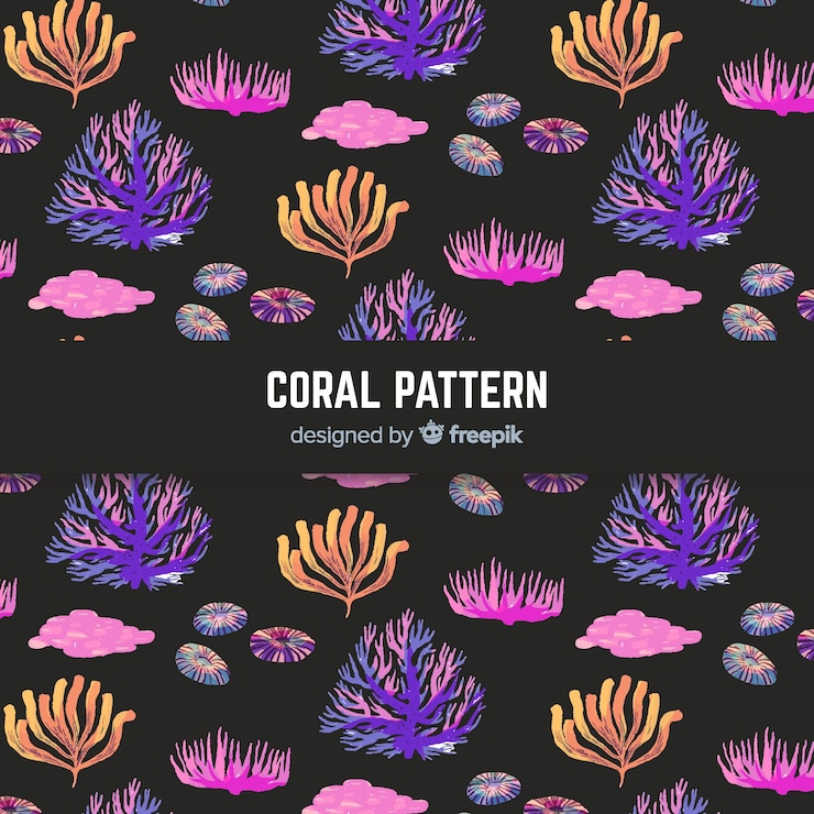Free Vector watercolor coral pattern