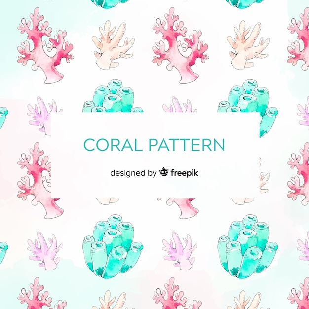 Modello di corallo acquerello