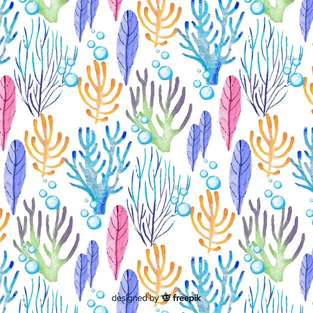 watercolor coral pattern