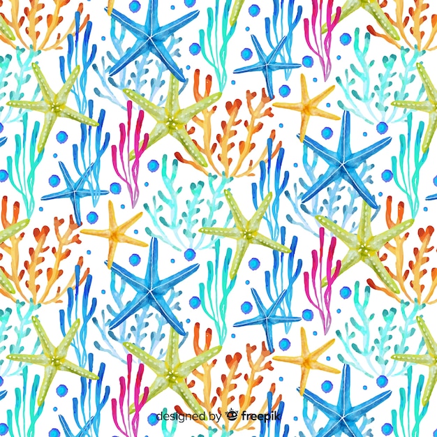 Free vector watercolor coral pattern