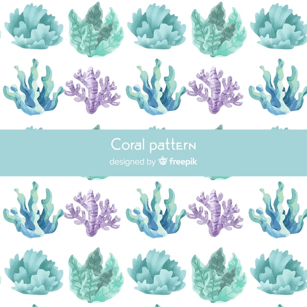 Free vector watercolor coral pattern