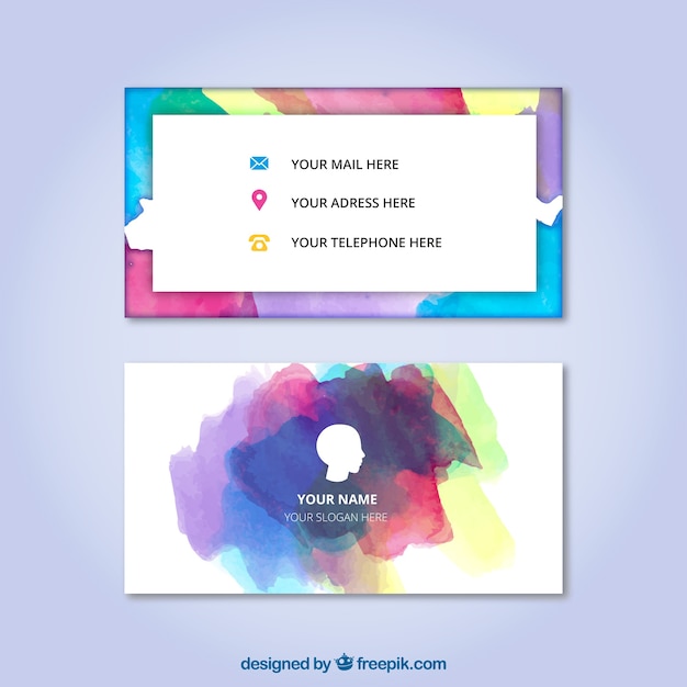 Free vector watercolor corporate card