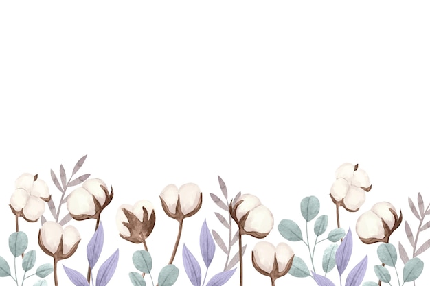 Watercolor Cotton Background Illustration