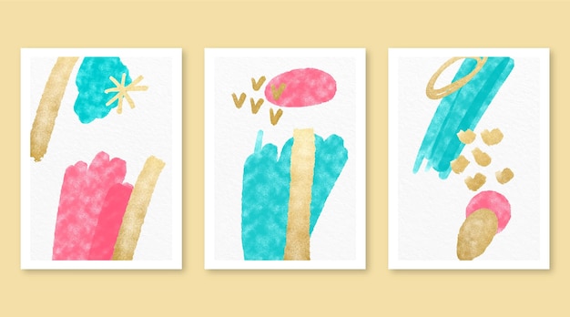 Free vector watercolor cover collection