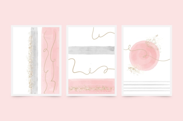 Free vector watercolor cover template set