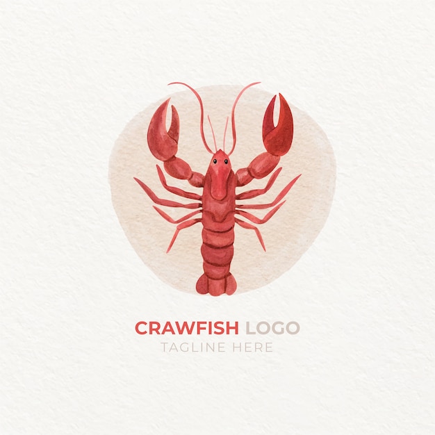 Free vector watercolor crawfish logo