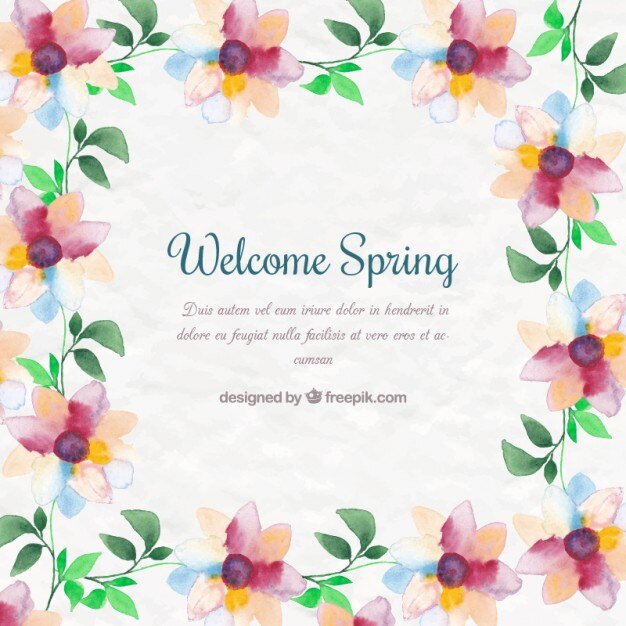 Watercolor cute floral background