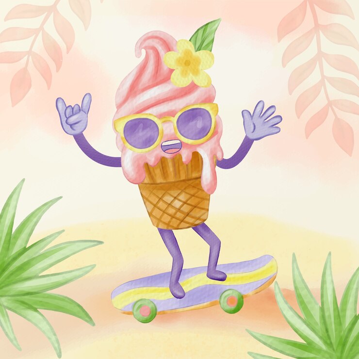 Free Vector watercolor cute illustration for summer season