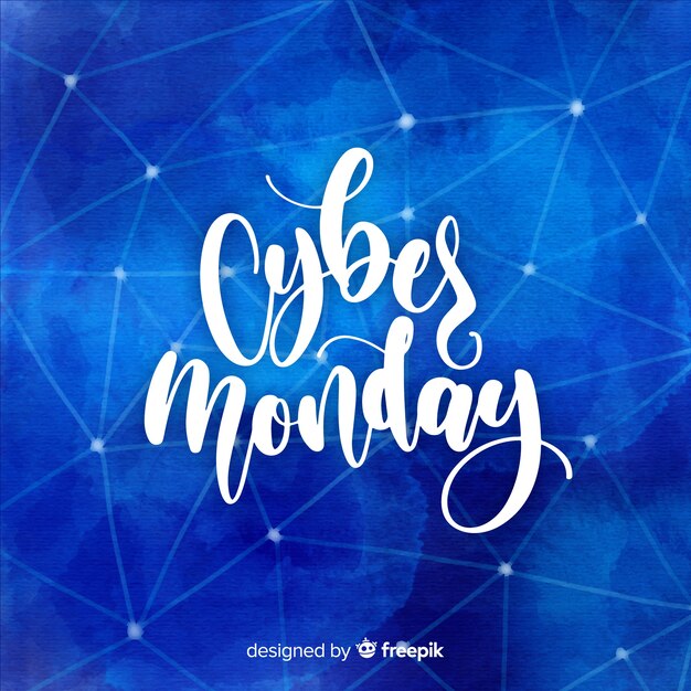 Watercolor cyber monday sales background