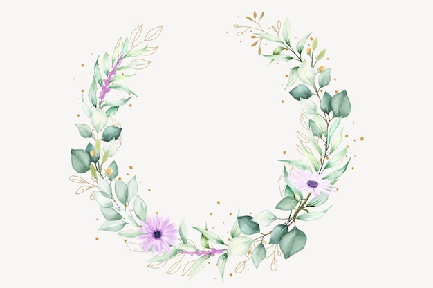 Watercolor Daisy Floral Wreath design