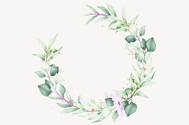 Watercolor Daisy Floral Wreath design