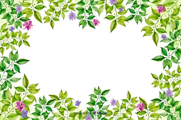Watercolor decorative floral frame background