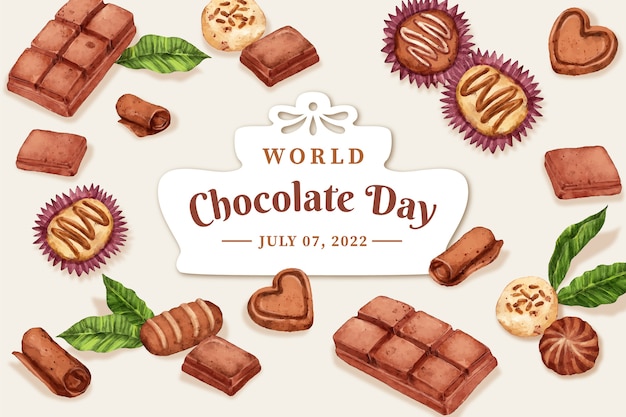 Free vector watercolor delicious chocolate background