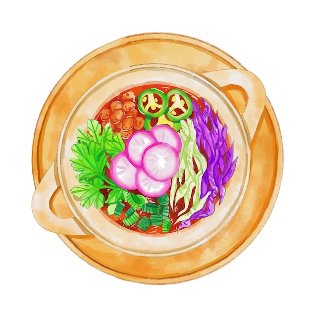 Watercolor delicious pozole illustration