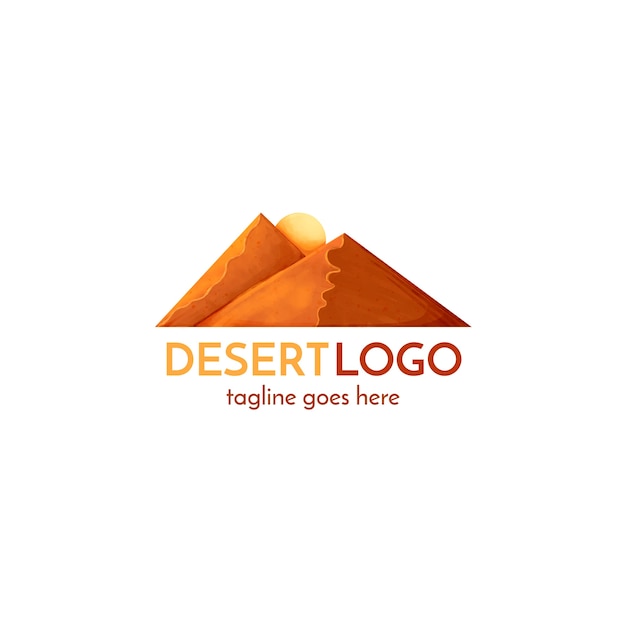 수채화 사막 로고 디자인