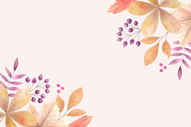 Watercolor design autumn background