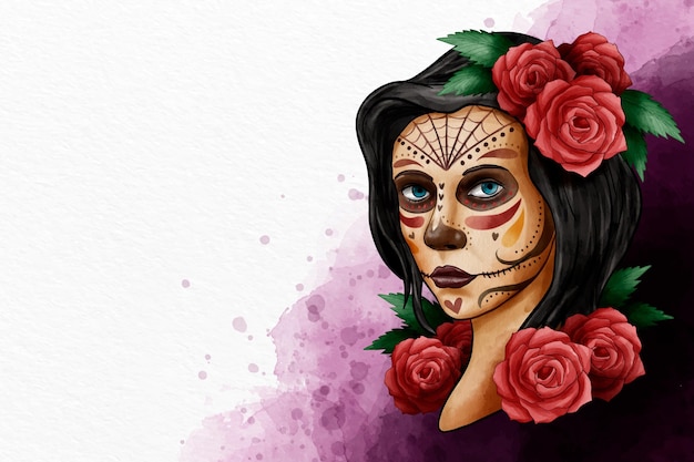 Watercolor design day of the dead event