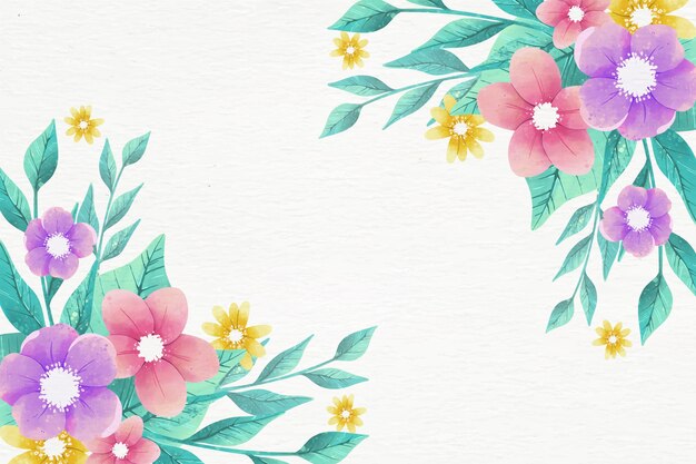 Watercolor design floral background in pastel colors