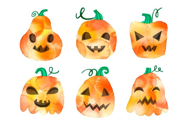 水彩デザインハロウィンかぼちゃ