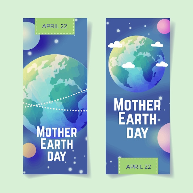 Watercolor design mother earth day banner