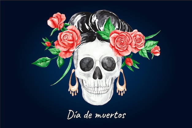 수채화 dia de muertos 배경