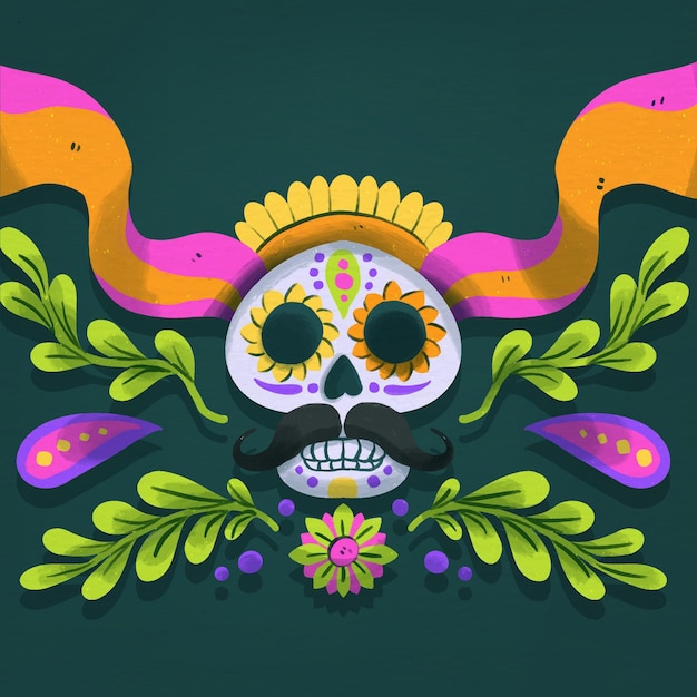 Free vector watercolor día de muertos background