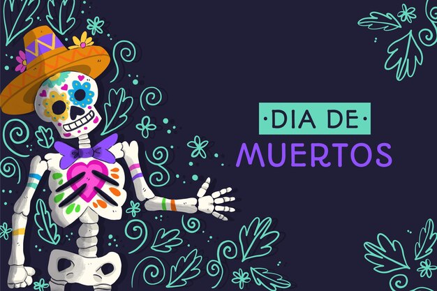 Акварельный фон día de muertos