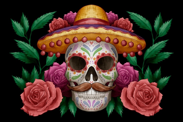 Free Vector watercolor dia de muertos background