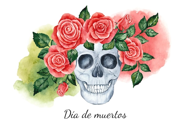 Бесплатное векторное изображение Акварельный фон dia de muertos