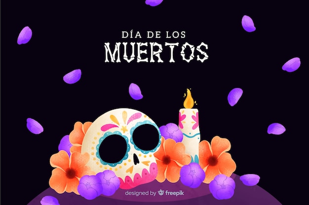 Carta da parati día de muertos dell'acquerello