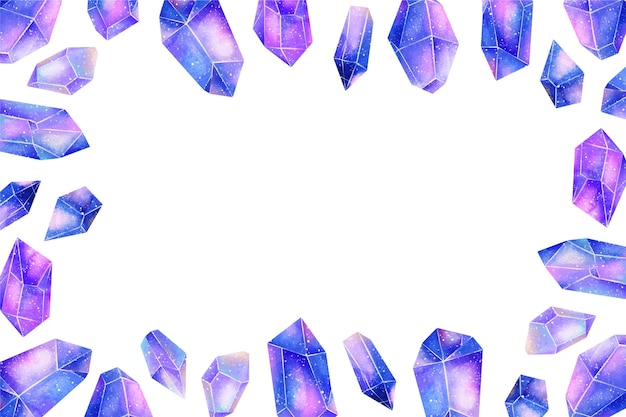 Бесплатное векторное изображение Акварельные бриллианты с фоном пустого пространства