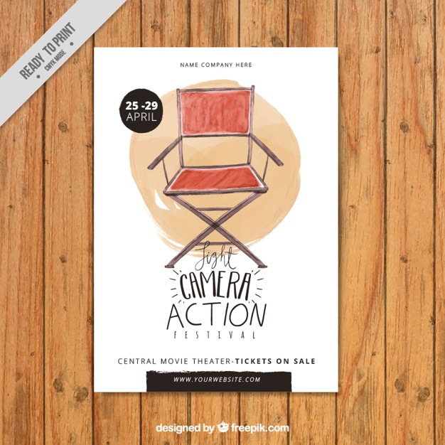 Watercolor director chair poster