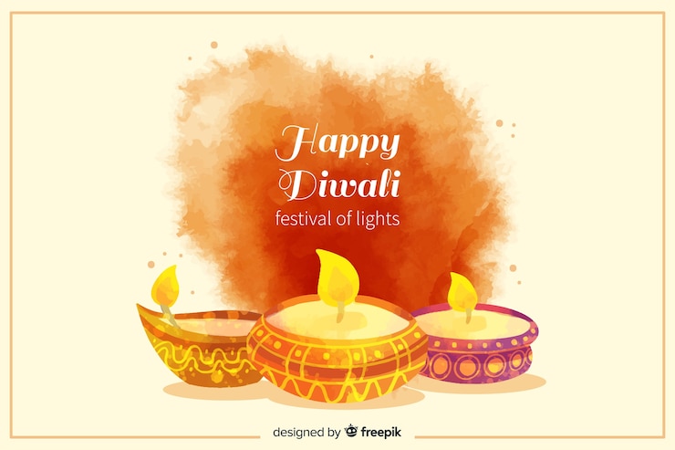मुफ़्त वेक्टर watercolor diwali background