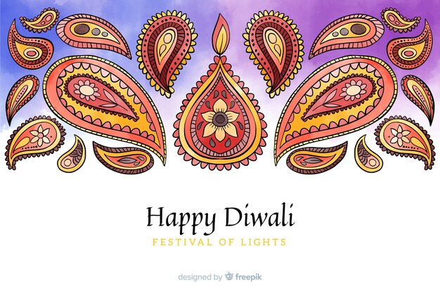 Watercolor diwali background