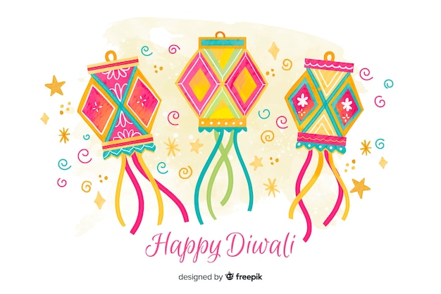 Watercolor diwali background