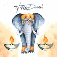 Vettore gratuito concetto di diwali dell'acquerello