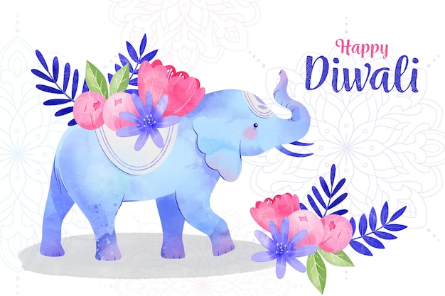 Free vector watercolor diwali concept